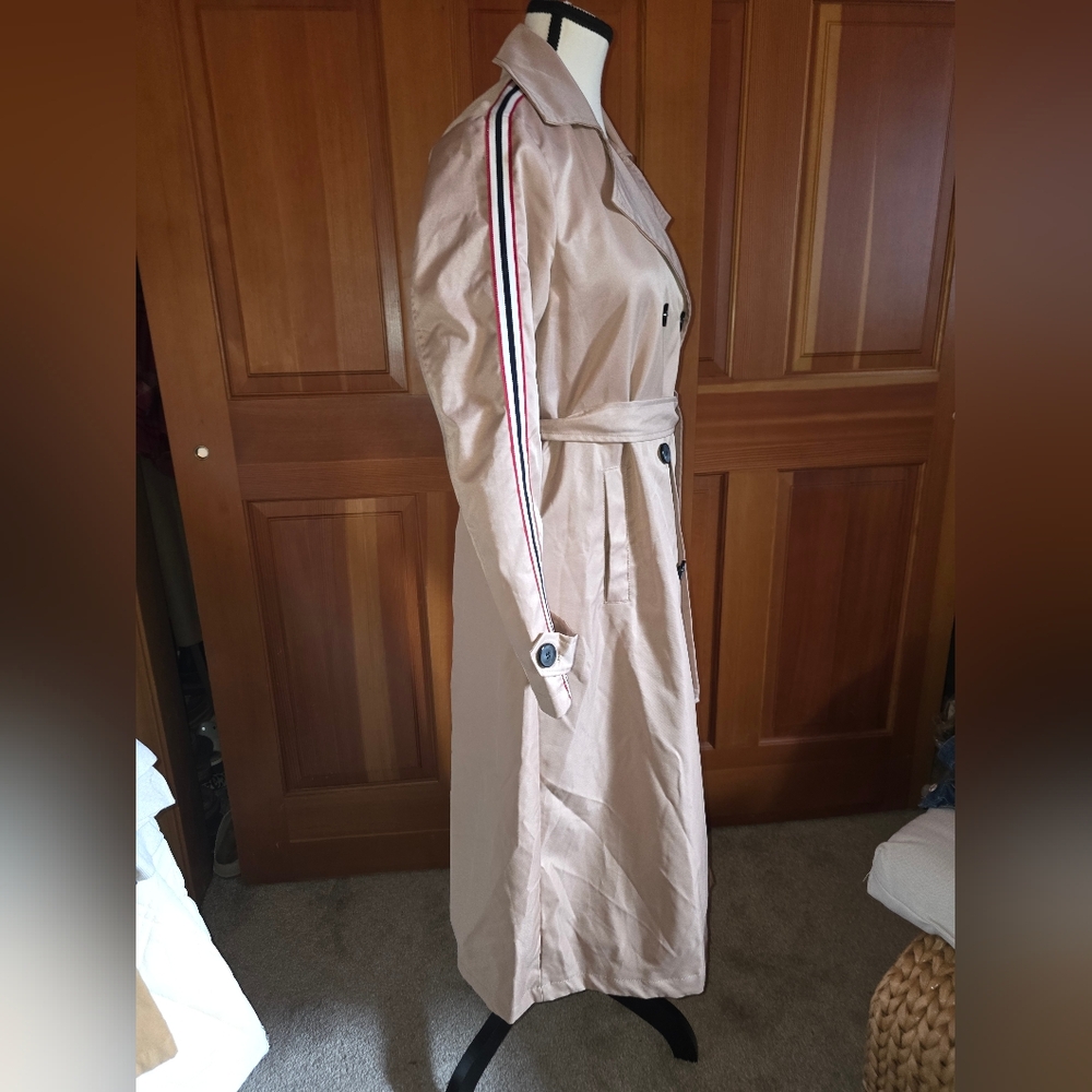 Lili Sidonio Molly Bracken Women's Full Length Tan Trench Coat Size S - Picture 3 of 7